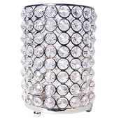 Real Crystal Candle Holder-MED w/ Chrome Finish 7H