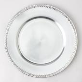 13&#039;&#039; Plastic Charger Plate - A - 24 Pack -?Silver