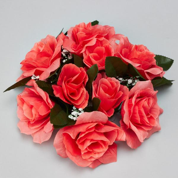 DecoStar:Large Flower Candle Rings 9&#039;&#039; - 48 Pieces - Coral