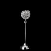 DecoStar: Crystal Ball Candle Holder Stand 15?&#039;&#039; - 4 Pieces - Silver