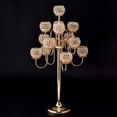 DecoStar: Crystal Candelabra Globe Seville 38'' - Gold