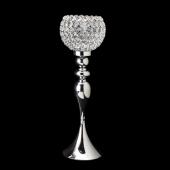DecoStar: Crystal Globe Candle Holder Stand 24&#039;&#039; - 4 Pieces - Silver