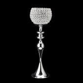 DecoStar: Crystal Globe Candle Holder Stand 25&#039;&#039; - 4 Pieces - Silver