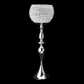 DecoStar: Crystal Globe Candle Holder Stand 29?&#039;&#039; - 4 Pieces - Silver