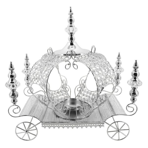 DecoStar: Crystal Pumpkin Carriage Candle Holder 23?&#039;&#039; - Silver