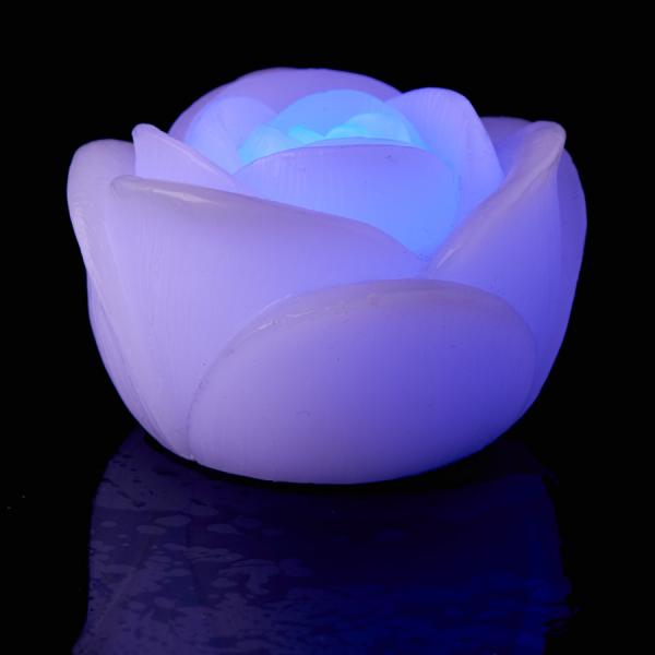 DecoStar: LED Floating Rose Candle 3'' - 12pc - Multicolor