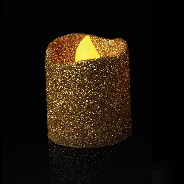 DecoStar: Gold Glitter Flameless Tealight Candles 4pc/box - 6 Boxes