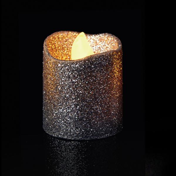 DecoStar: Silver Glitter Flameless Tealight Candles 4pc/box - 6 Boxes