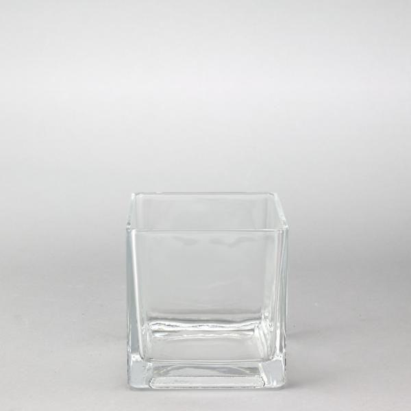 DecoStar: Glass Square Cube Vase 5'' - 12 Pieces