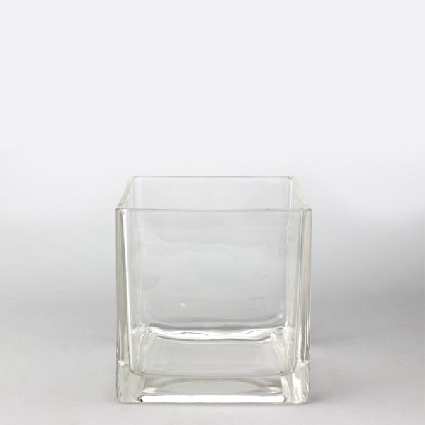DecoStar: Glass Square Cube Vase 7'' - 6 Pieces