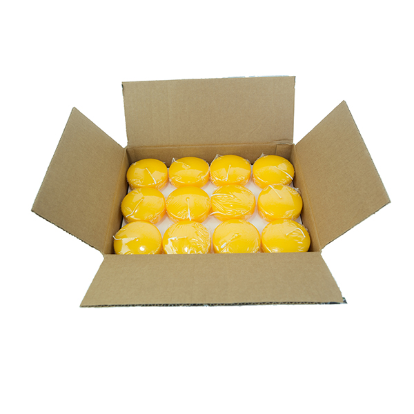 DecoStar: Autumn Yellow 3'' Puck Floating Candle - Case Of 24
