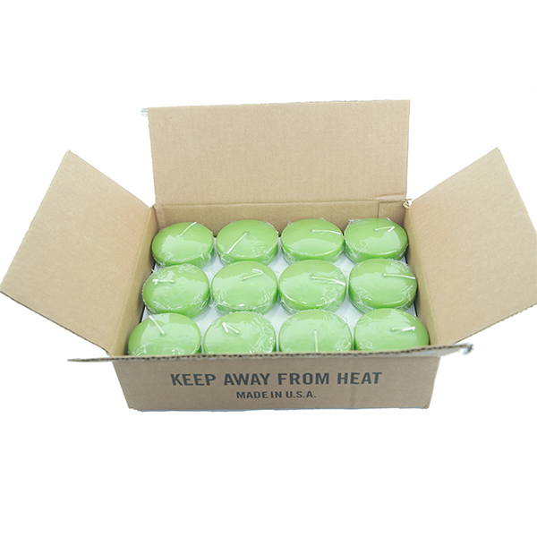 DecoStar: Fresh Green 3&#039;&#039; Puck Floating Candle - Case Of 24