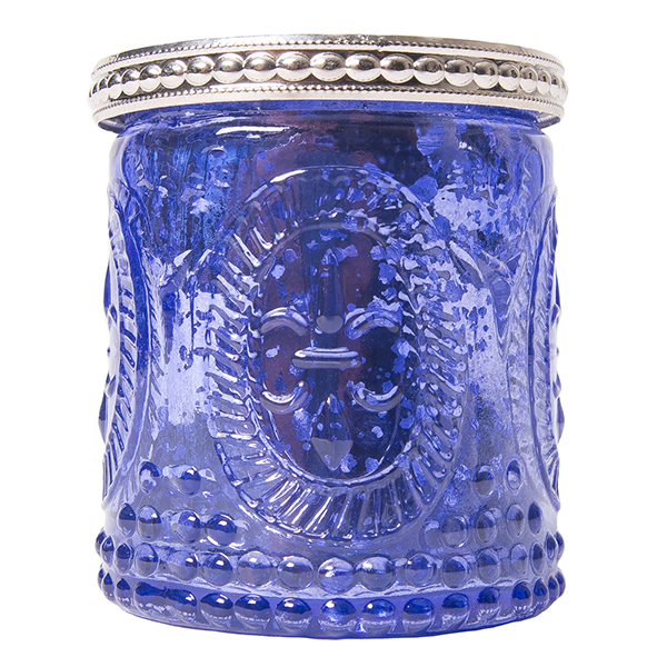 DecoStar: Glass Candle Holder w/ Metal Trim- 2.7'' - 6 PACK - Purple