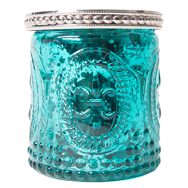 DecoStar: Glass Candle Holder w/ Metal Trim- 2.7&#039;&#039; - 6 PACK - Teal