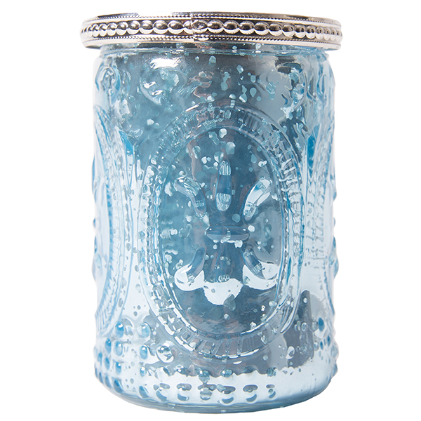 DecoStar: Glass Candle Holder w/ Metal Trim- 4&#039;&#039; - 6 PACK - Blue