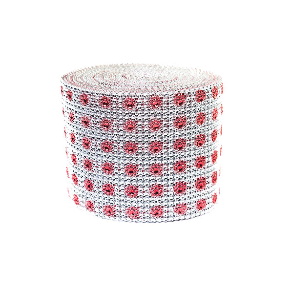 DISCONTINUED ITEM - DecoStar: Rose and Silver Patterned Rhinestone Mesh - 30 Foot Roll