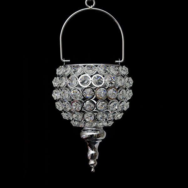 DecoStar: Real Crystal Hanging Candle Holder - Drop Bottom - MED