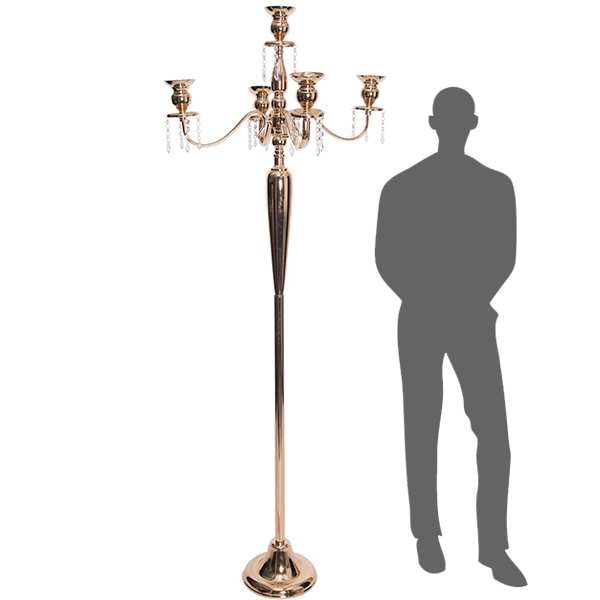 The Antiquity - MASSIVE 6ft TALL 4-Arm Candelabra - Soft Gold - by DecoStar: