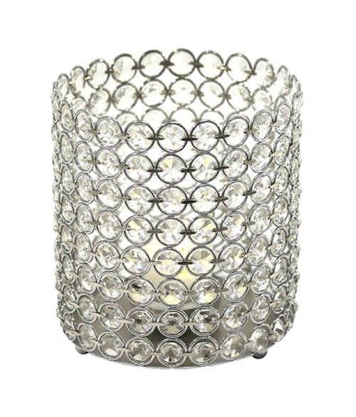 DecoStar: Crystal Candle Cylinder / Pillar - Small  6&#039;&#039;W x 7&#039;&#039;H