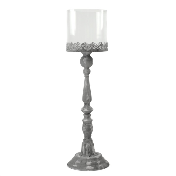 DISCONTINUED ITEM - DecoStar: Vintage Grey/White Antiqued Raised Pedestal - Large - 38&#039;&#039; Tall!