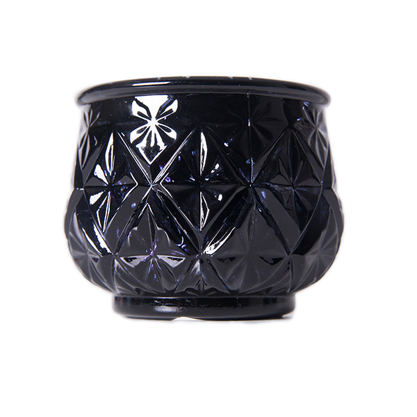 DecoStar: 2 1/2&#039;&#039; Glam Diamond Etched Mercury Glass Candle/Votive Holder - Black - 6 PACK