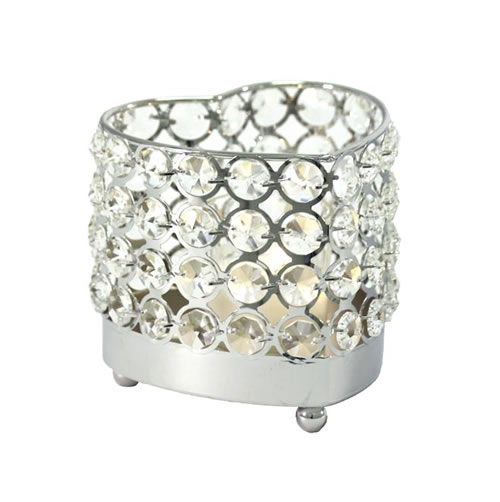 DecoStar: Real Crystal Heart Candle Holder - SM