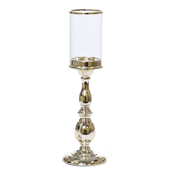 The Alexandra Pedestal Candle Holder/Centerpiece - 11&#039;&#039; Tall - Silver - by DecoStar: