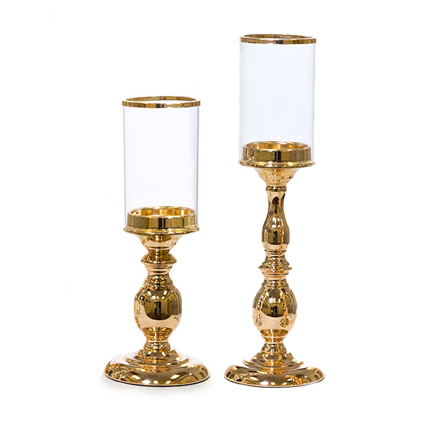 The Alexandra Pedestal Candle Holder/Centerpiece - Soft Gold - 2 Piece Set! by DecoStar: