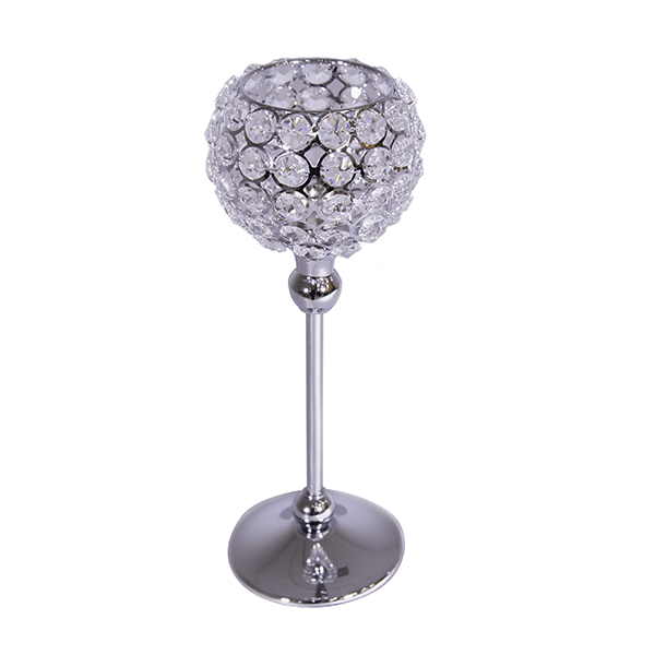 DecoStar: Real Crystal Goblet/Candle holder - 11.5''