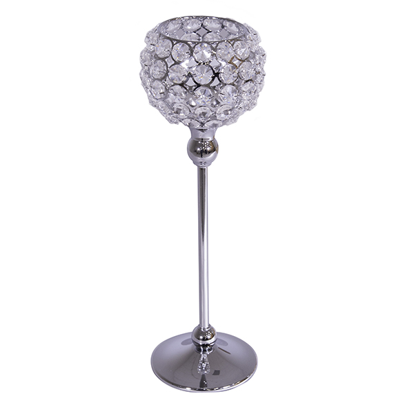 DecoStar: Real Crystal Goblet/Candle holder -LG 13.5&#039;&#039; tall