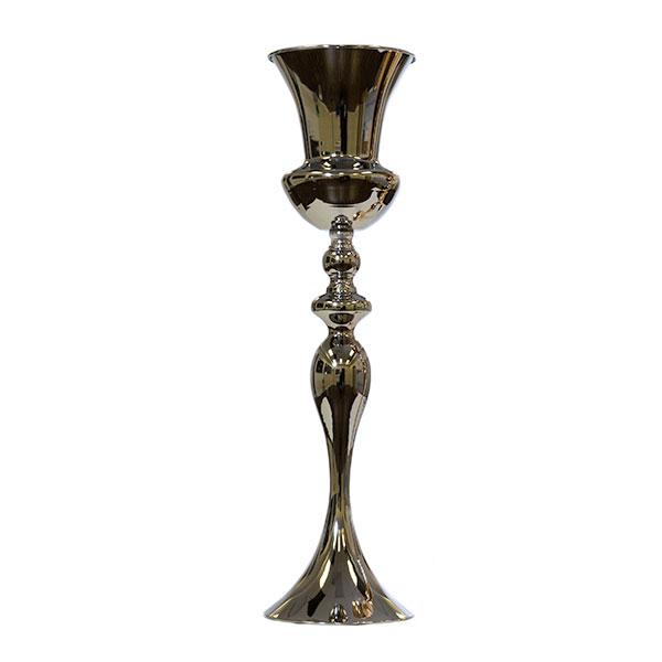 DecoStar: Elegant 25&#039;&#039; Centerpiece Floral Vase - Chrome