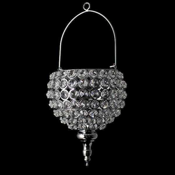 DecoStar: Real Crystal Hanging Candle Holder - Drop Bottom - LG