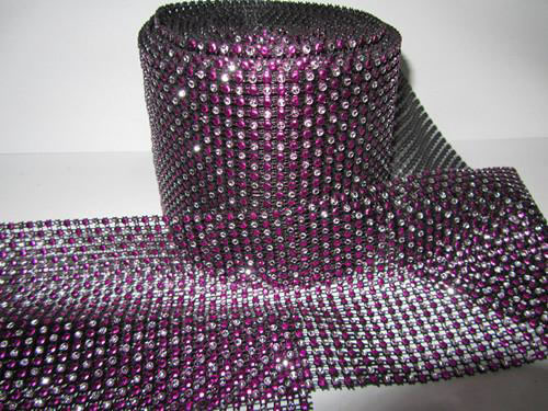 DISCONTINUED ITEM - DecoStar: Hot Pink and Silver Rhinestone Mesh - 30 Foot Roll