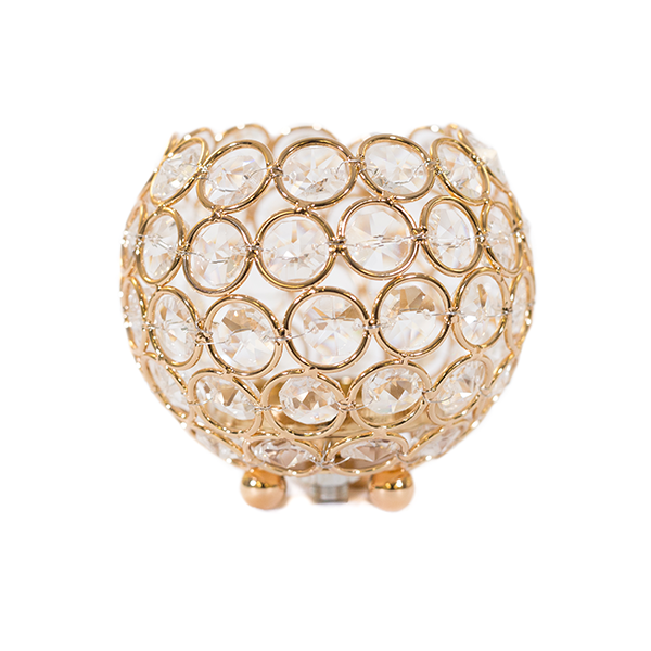 DecoStar: Crystal Candle Globe / Sphere in Soft Gold - Small - 4&#039;&#039;