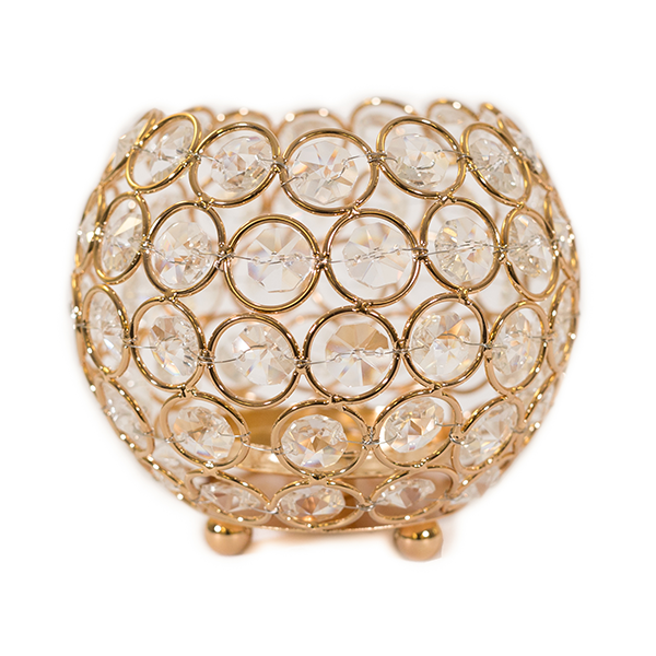 DecoStar: Crystal Candle Globe / Sphere in Soft Gold - Medium - 5&#039;&#039;
